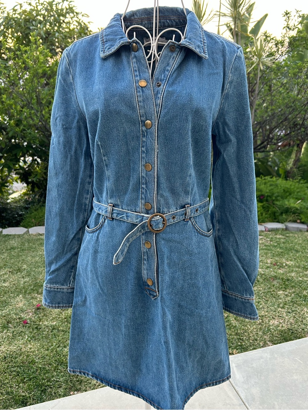 And Other Stories Belted Denim Dress Size 8